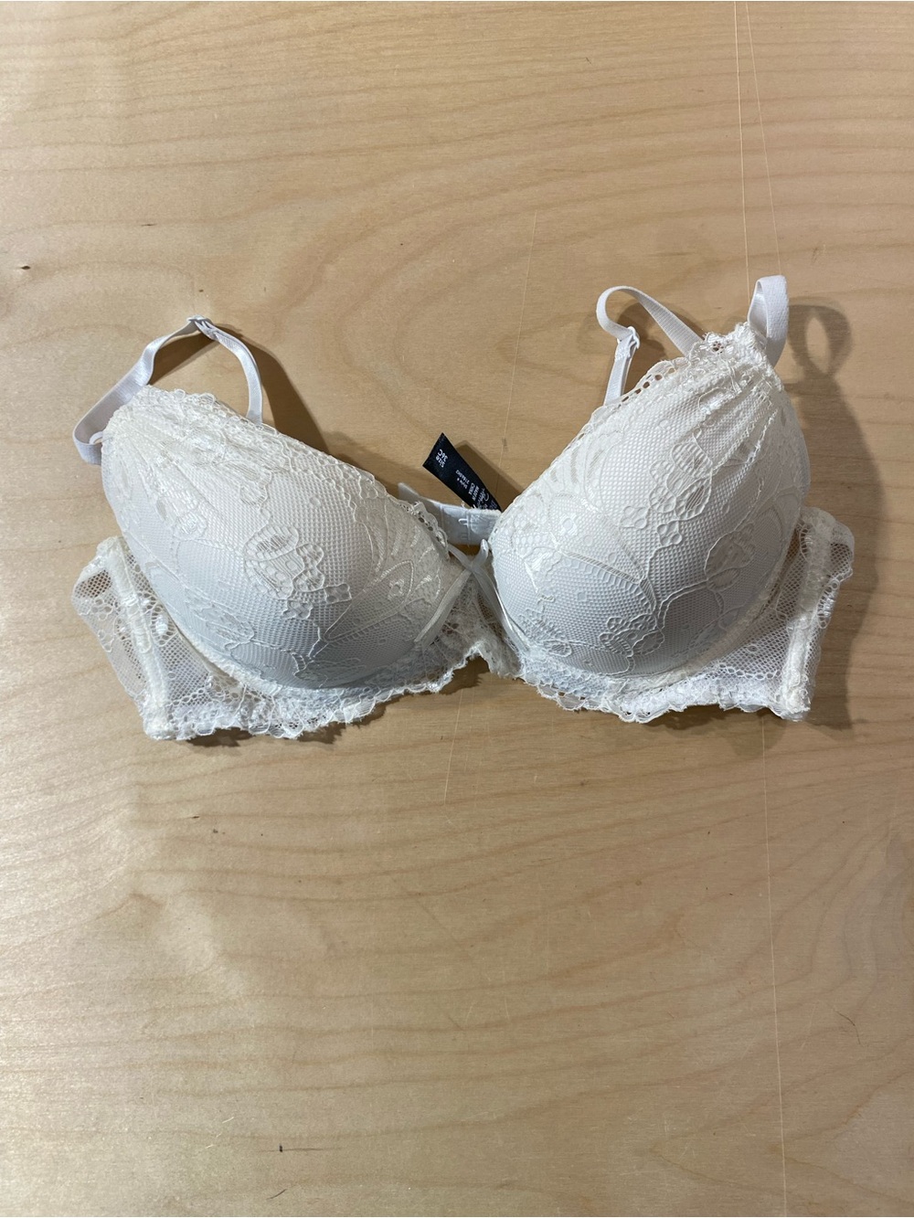 Pure Beauty by Rene Rolf Lace Push-Up Bra in Ivory - Underwire 36C (Z)